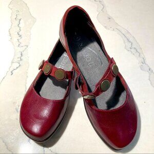 NAOT Sz 37 L6 Mary Jane with Metal Embellishments Velcro Closure Sandals Flats